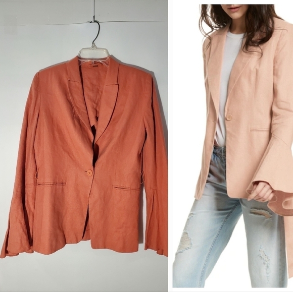 Free People Boho Bell Sleeve Linen Viscose Jacket - Picture 1 of 10